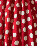 Red polka dot strapless off-shoulder A-line homecoming dress HZ1022