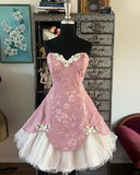 Princess Pink Sweetheart Neckline Jacquard A-Line Mini Homecoming Dress HZ1022