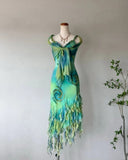 Teal Gradient Beaded Jellyfish Skirt Chiffon Homecoming Dress HZ1022