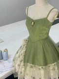 Vintage Green Strapless Ombre Tulle Mini Homecoming Dress HZ1022