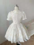 Princess doll collar heavy lace chest puff sleeve A-line homecoming dress HZ1022