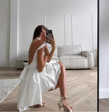 Simple Backless Strap Bow Mini Homecoming Dress HZ1022