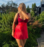 Sexy halter backless sleeveless low-cut homecoming dress HZ1022