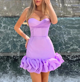 Sexy hot girl hip tight suspender homecoming dress HZ1022