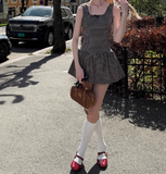 Cute Plaid Sleeveless A-Line Preppy Homecoming Dress HZ1022