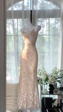 Elegant Pink Chiffon Mermaid Strap Evening Gown Prom Dress HZ1022