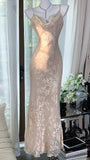 Elegant Pink Chiffon Mermaid Strap Evening Gown Prom Dress HZ1022