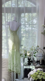 Fresh Green Beaded Chiffon Ruffled Prom Dress HZ1022