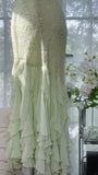 Fresh Green Beaded Chiffon Ruffled Prom Dress HZ1022