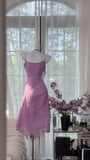 Enchanting Purple Chiffon Beaded Mermaid Prom Dress HZ1022