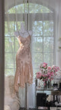 Retro Pink Mermaid Beaded Irregular Hem Prom Dress HZ1022