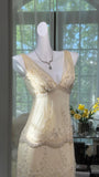 Shiny V-neck Beaded Cake Skirt Mermaid Chiffon Prom Dress HZ1022
