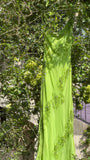 Fresh Green One Shoulder Chiffon Beaded Mermaid Evening Gown Prom Dress HZ1022