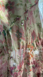 Flowing Chiffon Sequin Print Pink Irregular Skirt Prom Dress HZ1022