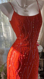 Gorgeous sunset orange chiffon beaded jellyfish skirt evening dress prom dress HZ1022