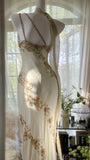 Flowy One Shoulder Chiffon Beaded Elegant Prom Dress HZ1022