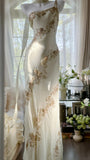 Flowy One Shoulder Chiffon Beaded Elegant Prom Dress HZ1022