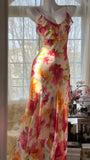 Colorful Printed V-Neck Chiffon Mermaid Prom Dress HZ1022