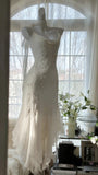 Pure and Elegant Chiffon Strap Beaded Mermaid Prom Dress HZ1022