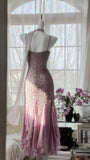 Stunning Purple Chiffon Beaded Prom Dress HZ1022