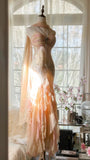 Beautiful Pink Strap Chiffon Irregular Skirt Long Prom Dress HZ1022