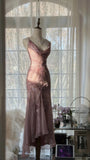Stunning Purple Backless Beaded Chiffon Long Prom Dress HZ1022