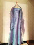 Flowing Bluish Purple Laser Long Prom Dress HZ1022