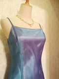 Flowing Bluish Purple Laser Long Prom Dress HZ1022