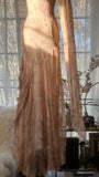 Cute Pink Shoulder Strap Flowing Ribbon Chiffon Beaded Long Prom Dress HZ1022