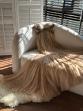 Shiny Vintage Beaded Chiffon Gold Long Prom Dress HZ1022