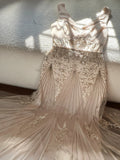 Vintage Palace V-neck Beaded Chiffon Long Prom Dress HZ1022