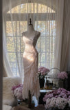 Cute Pink Lace Strap Mermaid Prom Dress HZ1022