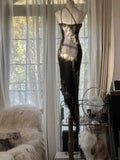 Elegant Black One Shoulder Chiffon Beaded Bias Skirt Mermaid Prom Dress HZ1022