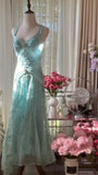 Stunning Blue Backless Beaded Chiffon Mermaid Maxi Prom Dress HZ1022