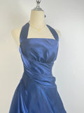 Vintage Dark Green Halter Neck Floral Mini Homecoming Dress HZ1022