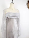 Simple And Elegant Gray Laser Material Homecoming Dress HZ1022