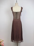 Vintage Brown 3D Flower Braided Homecoming Dress HZ1022