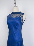 Elegant Starry Blue Round Neck Sparkling Prom Dress HZ1022