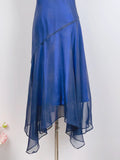 Elegant Starry Blue Round Neck Sparkling Prom Dress HZ1022