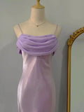 Cute Purple Spaghetti Strap Fit Long Prom Dress HZ1022