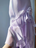 Charming Purple Strapless Chiffon Mermaid Prom Dress HZ1022