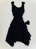 Cute Black Chiffon Strap Mini Homecoming Dress HZ1022