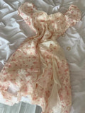 Pretty Pink Floral Chiffon Off-the-shoulder Irregular Hem Homecoming Dress HZ1022