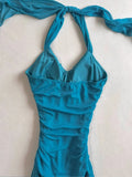 Simple And Elegant Blue Chiffon Waist Homecoming Dress HZ1022