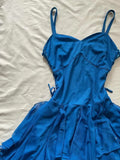 Lovely Royal Blue Chiffon Ruffle Spaghetti Strap Homecoming Dress HZ1022