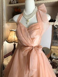 Sweet And Cute Halterneck Pink A-line Homecoming Dress HZ1022