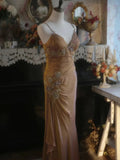 Beautiful Mermaid Spaghetti Strap Beaded Long Prom Dress HZ1022