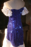 Sparkling One Shoulder Violet Sequin Mermaid Long Prom Dress HZ1022