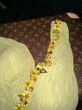 Beautiful Yellow Tulle One Shoulder Flower Diamond Long Prom Dress HZ1022