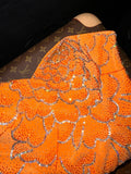 Sexy Orange Sweetheart Neck Mermaid Beaded Sequin Long Prom Dress HZ1022